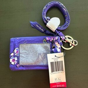 Vera Bradley Zip ID case with matching lanyard NWT
